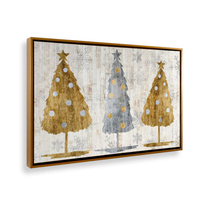 Imprimé d'arbres de Noël métalliques
