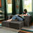 Shontae Zipline Boneless Convertible Compression Sleeper Loveseat, Ottomans & Pillows, Textured Microvelvet-710735748