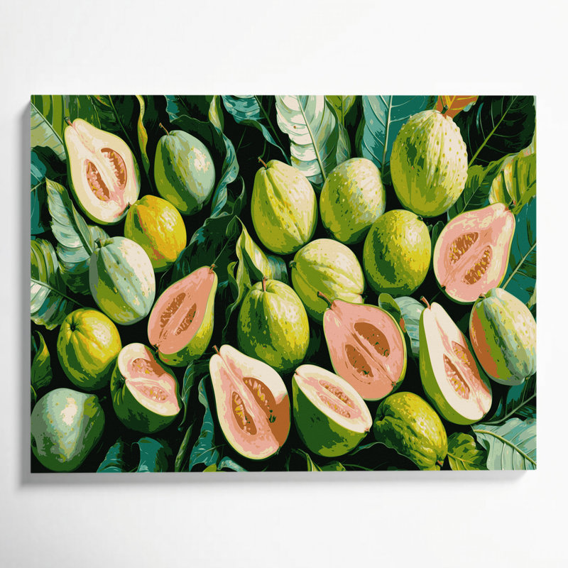Art mural sur toile brun "Fruit goyave", H 11 po x l 14 po