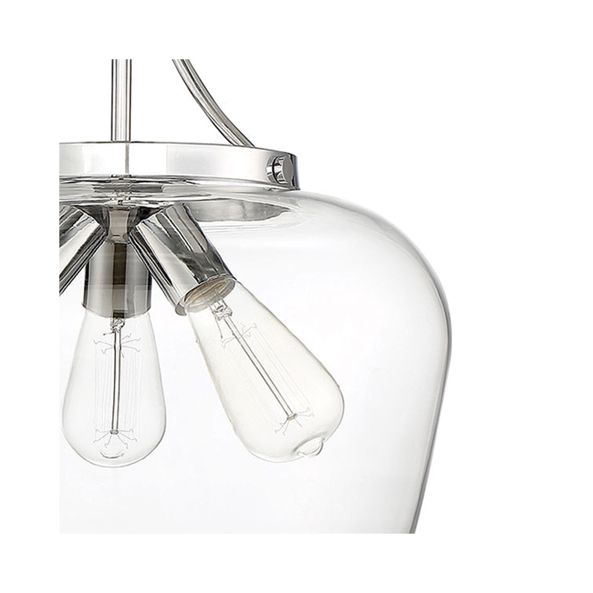 Breena 3 - Light Unique Dome Pendant, Polished Chrome, Clear