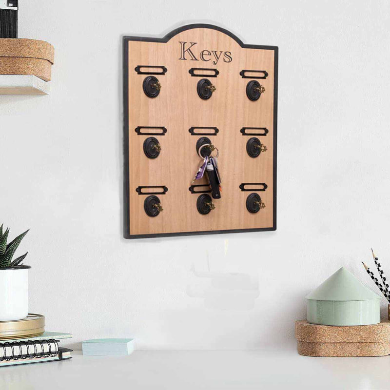MDF Wall Organizer with Key Hooks