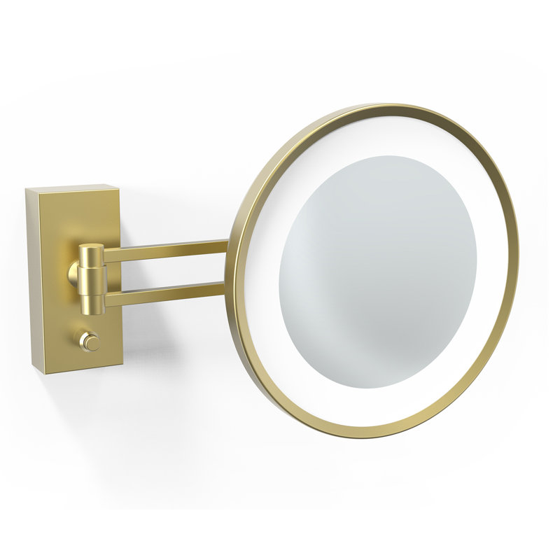 Spiegel Metal Lighted Wall Mirror, Matte Gold