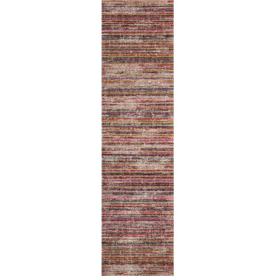 Summer Striped Area Rug in Red