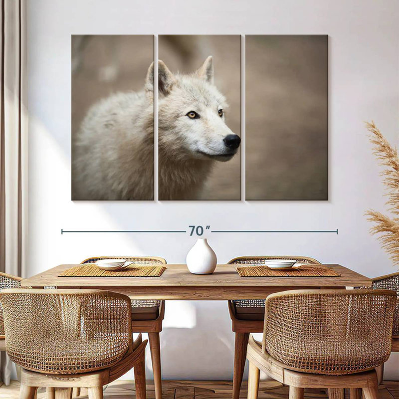 Brampt Arctic White Wolf, 42" H x 65" W