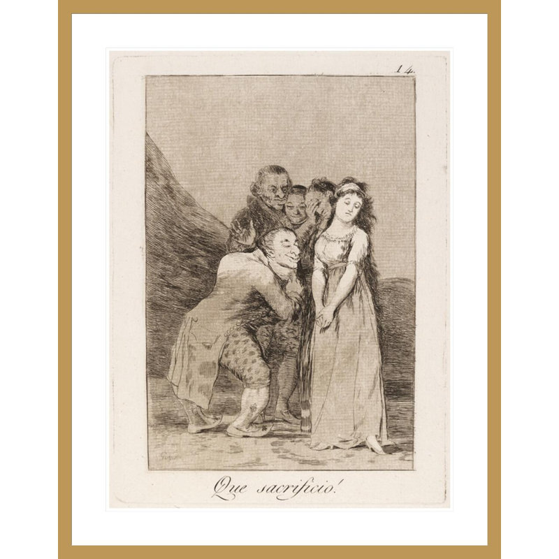 Que sacrificio! (What a sacrif!!) Par Francisco de Goya - Estampe numérique encadrée, H 41,5 po x l 32,85 po