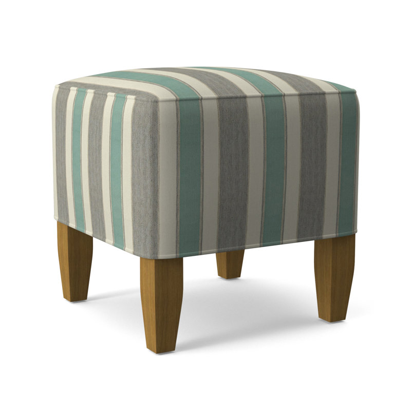 Brooklyn Upholstered Ottoman, Beige Performance Fabric; 0851-73, Honey Finish