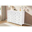 Commode blanche moderne à 9 tiroirs, idéale pour la table d'entrée, beaucoup de rangement essentiel, commode de chambre à coucher contemporaine facile à assembler, bon fonctionnement, matériau et coffre-fort-121371487