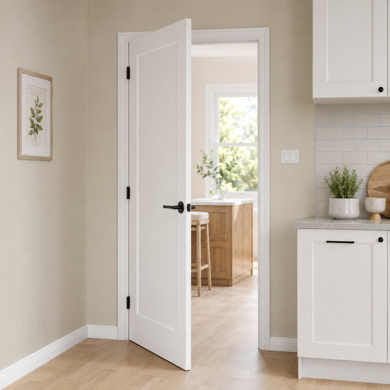 Porte intérieure prémontée de style Shaker, à âme creuse moulée et apprêtée, à panneau