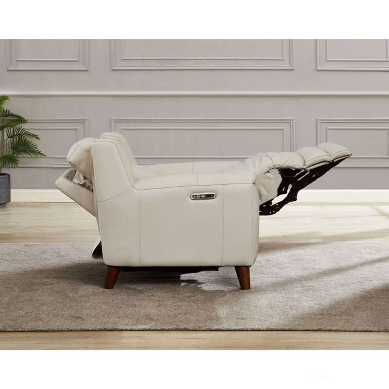 Fauteuil inclinable électrique Torino, Similicuir blanc cassé