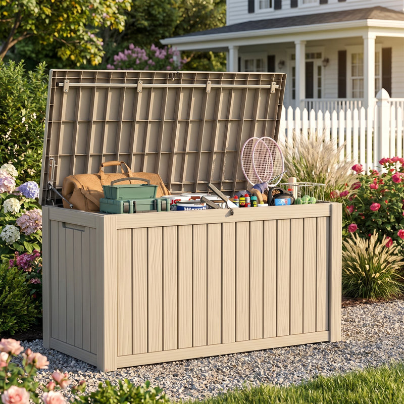 Boîte de rangement pour terrasse 150 gallons, Boîte de rangement 150 gallons en résine