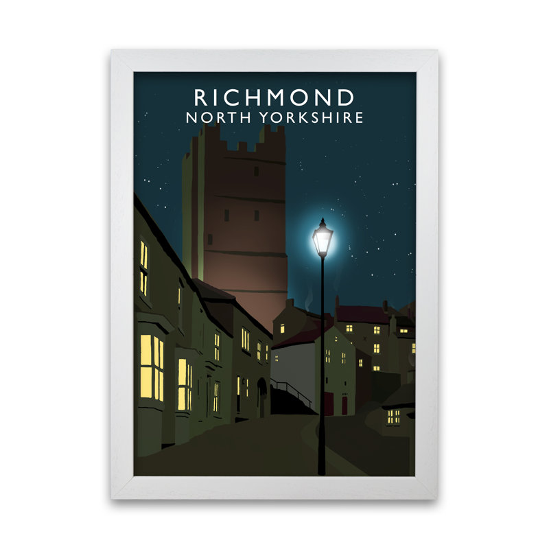 Richmond North Yorkshire by Richard O'Neill - Single Picture Frame Print, 42 cm H x 297 cm W, White