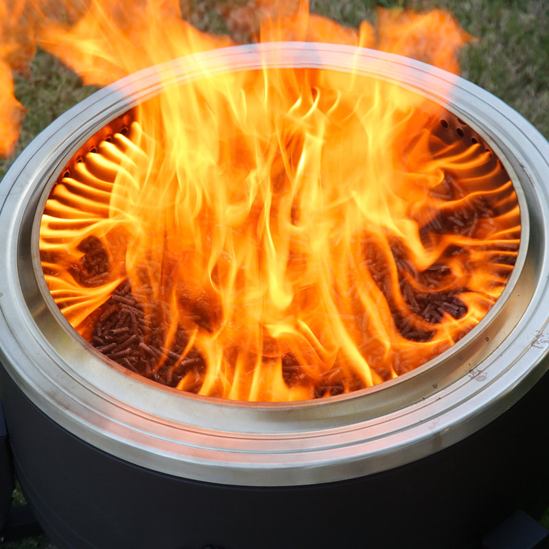 Foyer d'extérieur au feu de bois en acier sans fumée H 15,6 po x l 24,4 po