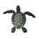 Coastal blue galvanized metal sea turtle wall sculpture with metallic gold accents — 19.25 in. long x 16.5 in. high x 0.25 in. wide