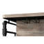 Table de hauteur comptoir en chêne antique et gris sable, 6 po Table de paquet en métal bois synthétique, 2 compartiments ouverts