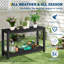 Console 48 po avec 2 tablettes, table de patio en bois résistante aux intempéries et buffet de rangement pour la véranda, le vestibule et le jardin-2050496475