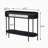 Black Oval Sofa Table with Bottom Shelf