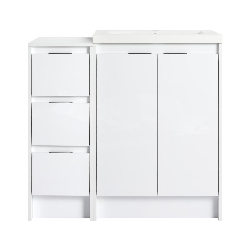 Meuble-lavabo autoportant avec armoire de rangement