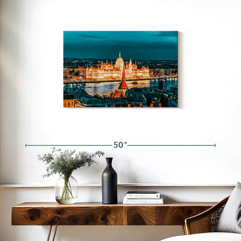 Lumières du Parlement hongrois, H 20 po x l 30 po