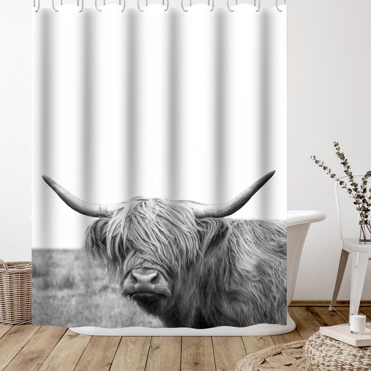 3 Piece 100% Cotton Fabric Panels 6x6 Highland Cow Fabric