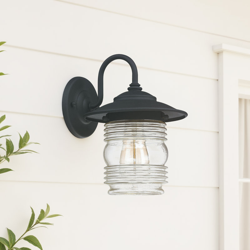 Meissa Dorulet Outdoor Wall Lantern, Black