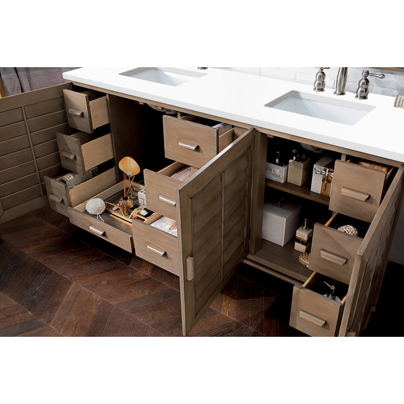 Broeder 72'' Double Bathroom Vanity with Top, White Zeus, Widespread