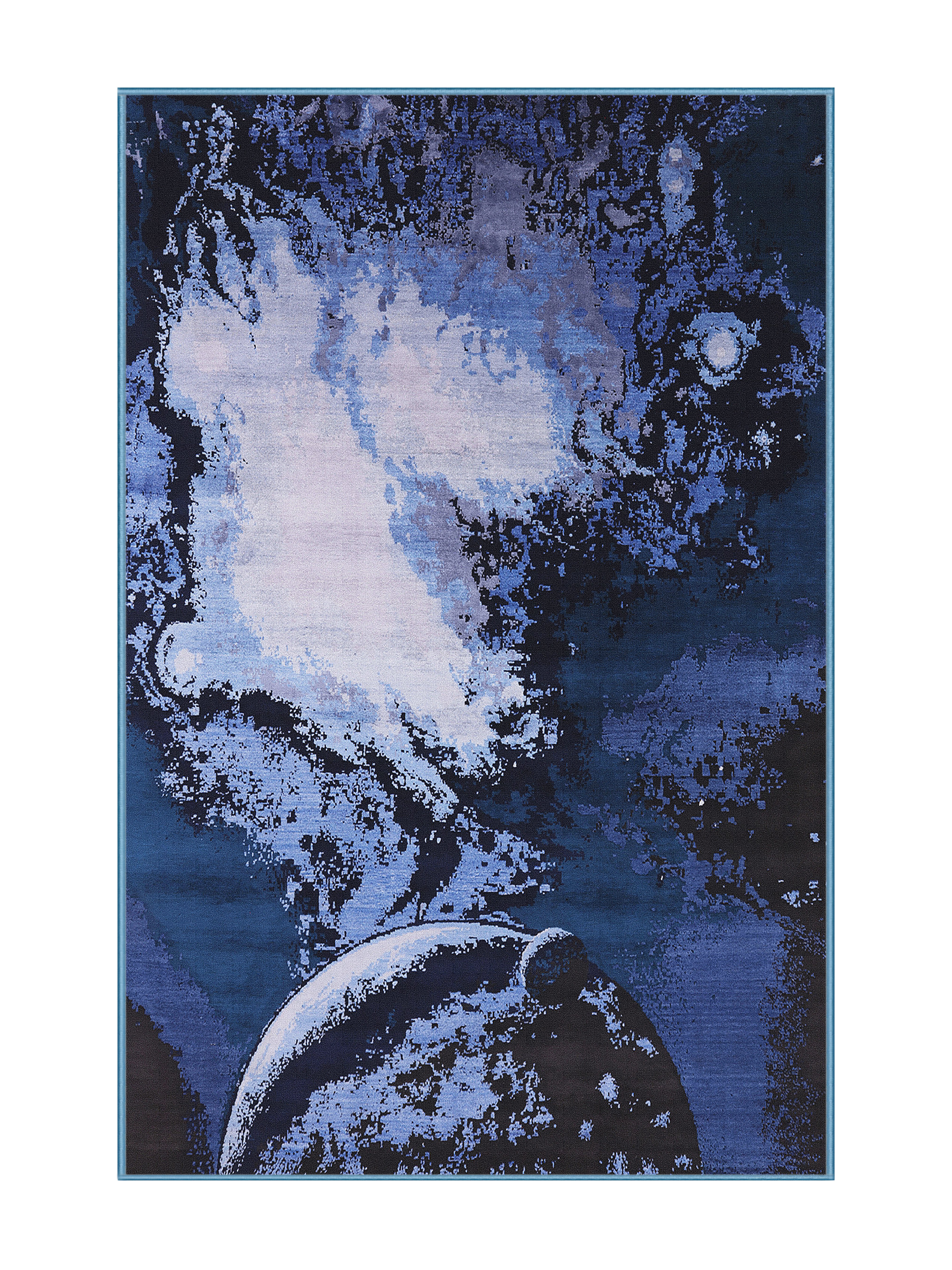 17 Stories Abstract Blue Area Rug | Wayfair