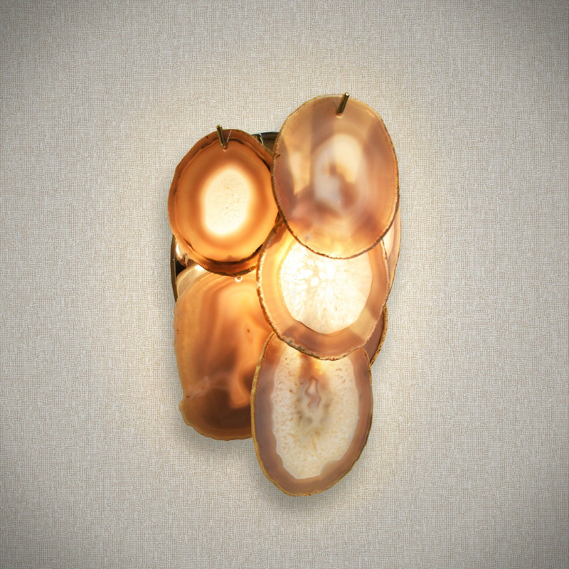 Camille 1 - Light Flush Mounted Sconce, Polisheded Nickel, Coffee