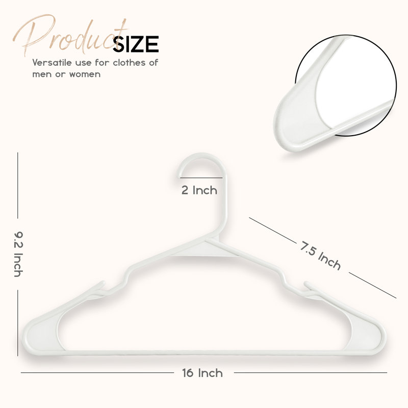 Cintre en plastique standard 50 pièces, Blanc
