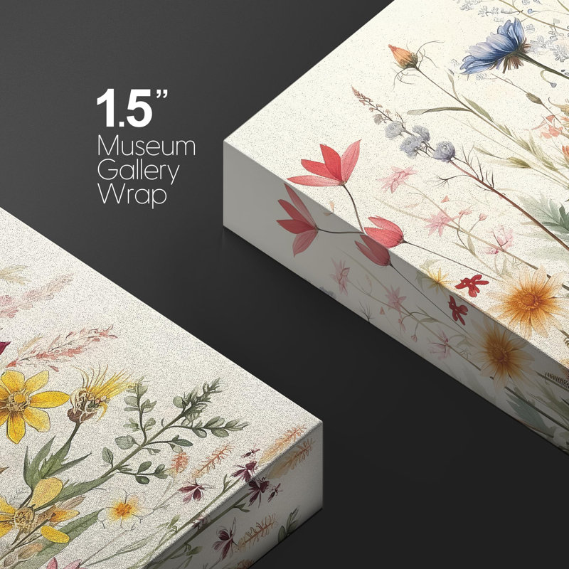 «Wildflowers Prints Minimalist» sur, H 32 po x l 48 po, Toile tendue