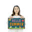 Enseigne fantaisie en aluminium Hello Summer 12 po x 18 po-119478988