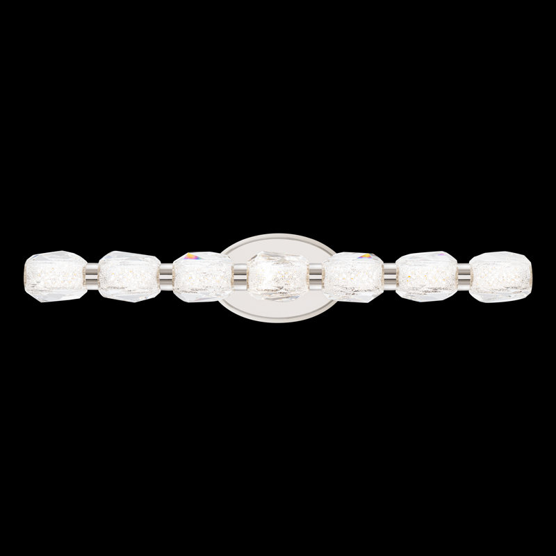 Seduction 7 Light Crystal LED Bath Vanity & Wall Light, Polished Nickel
