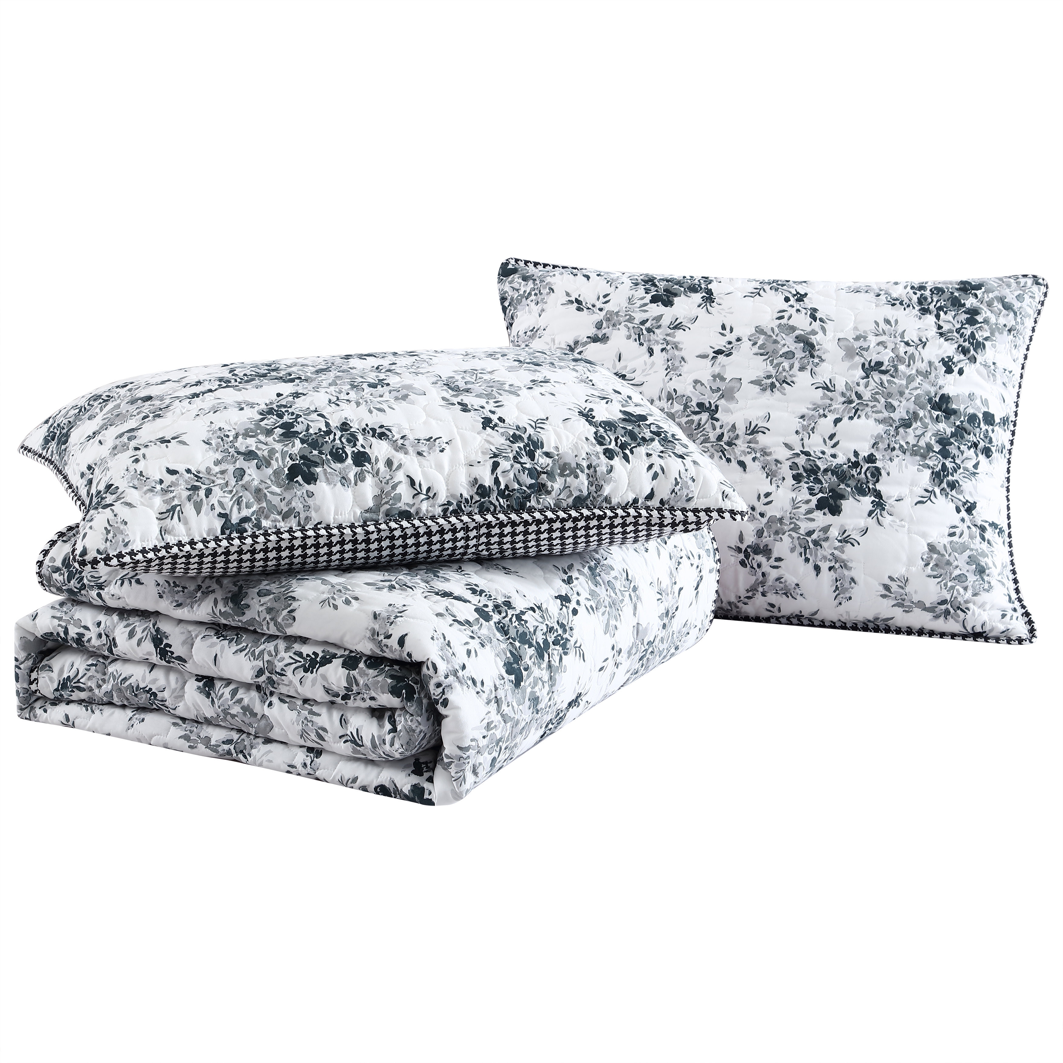 Winston Porter Keisi Floral Soft Matelasse Jacquard Quilt Set