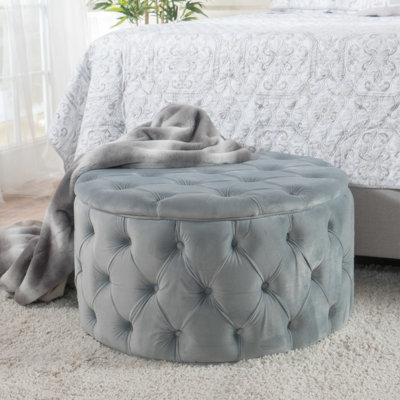 Velours gris avec pieds en bouleau, 29,89 po X 18,3 Dimensions gonflant