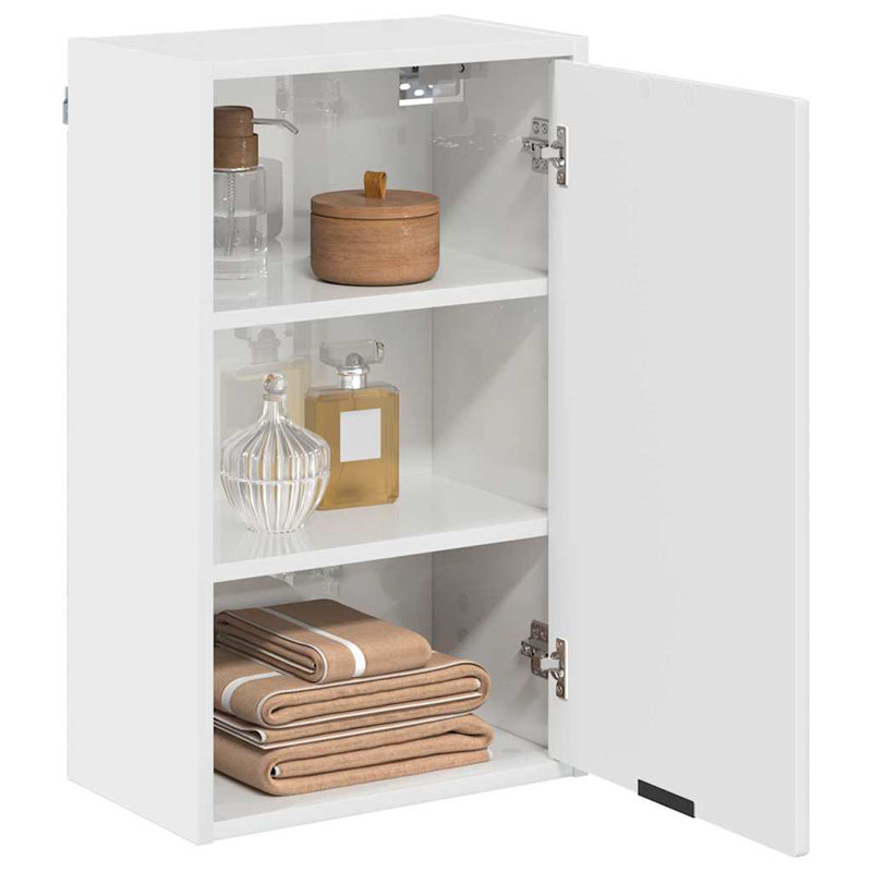 Wall Mounted Required Bathroom Cabinet, High Gloss White