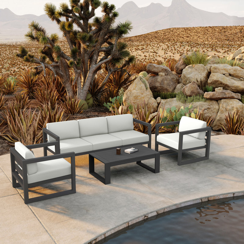 Avion Outdoor 4 - Piece Conversation Set, Canvas Natural Sunbrella® Canvas