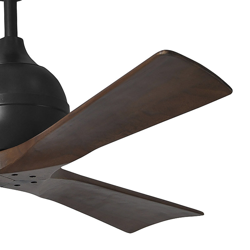 Ventilateur de plafond à 3 pales Irene, Noir mat, 52", Ton noyer