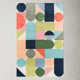 Glory Geometric Handmade Tufted Wool Blue/Green/Light Orange Area Rug