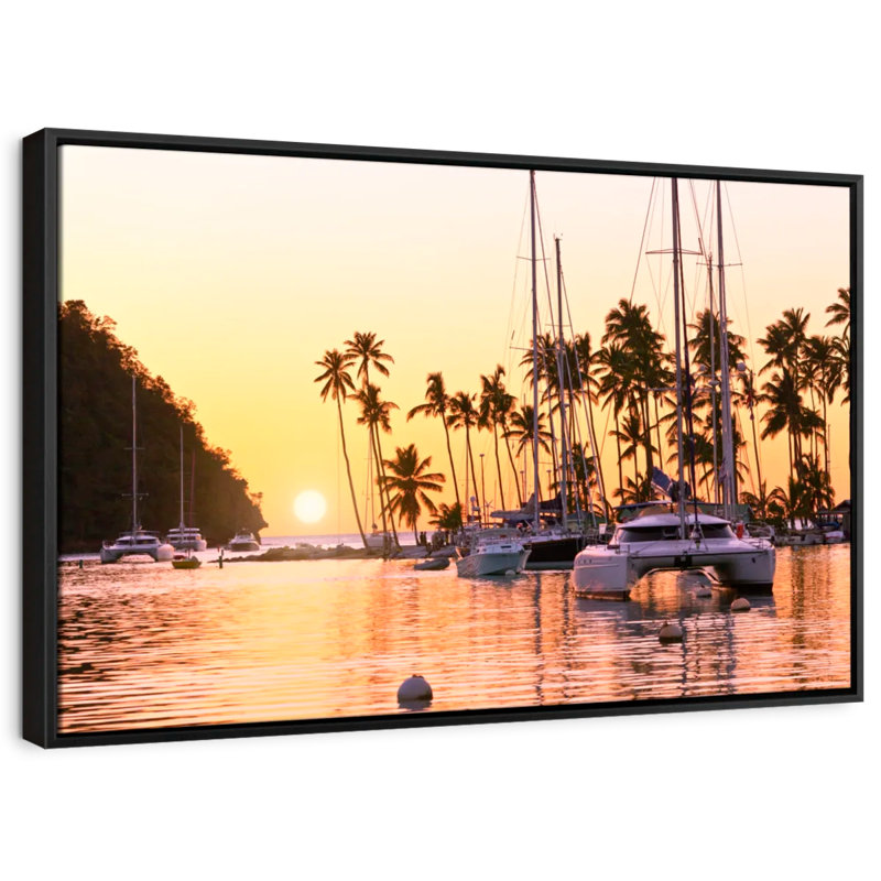 Impression sur toile Marigot Bay Docked Catamarans, H 9 po x l 13 po