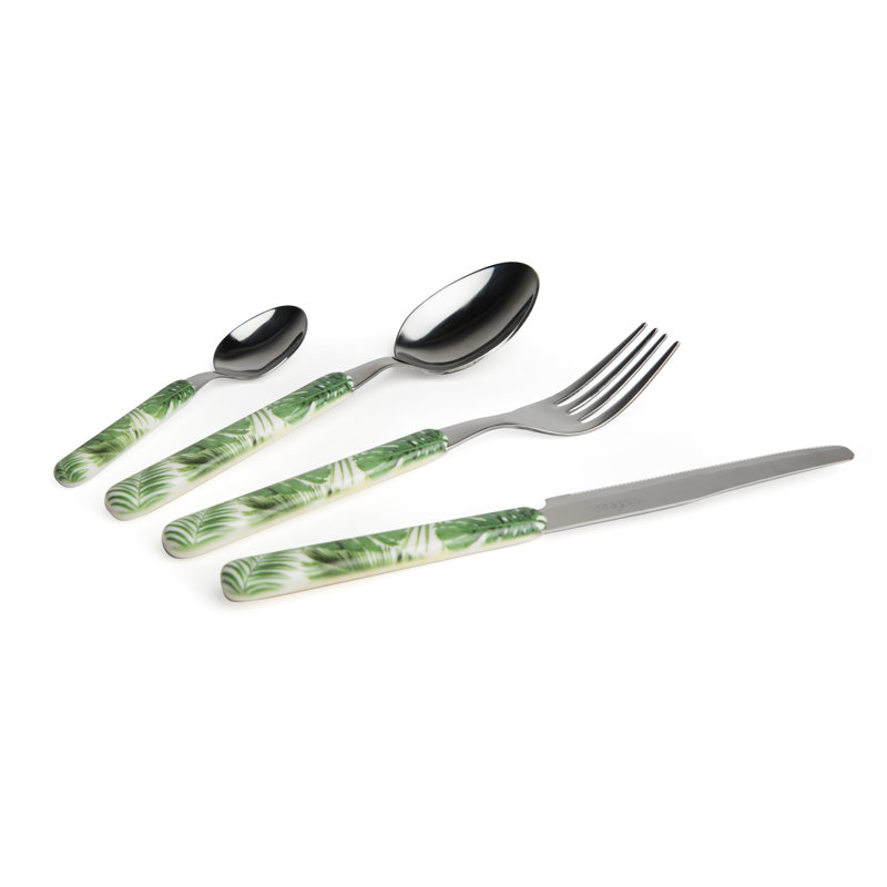 Foliage 24 Piece Stainless Steel Cutlery Set, Service For 6