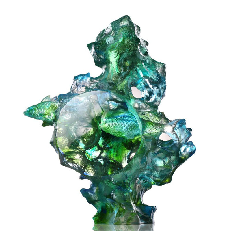 Crystal Art Two Fish Sculpture