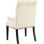 Élégante chaise avec accoudoirs beige pour la salle à manger - rembourrage en mousse, structure de contreplaqué de l'assise du siège