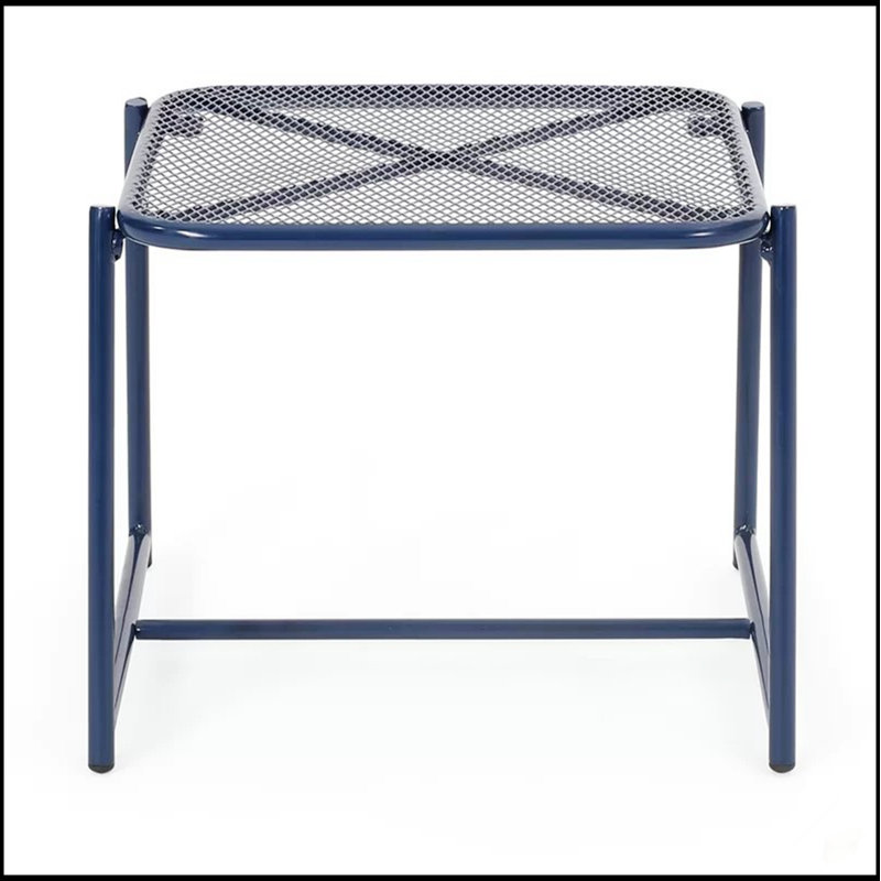 Elba 15.5"H Side Table, 16.25" H x 19.5" W x 18" D, Navy Blue
