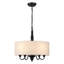 Lustre tambour 5 lumières à intensité variable avec abat-jour en lin et chaîne réglable-678226604