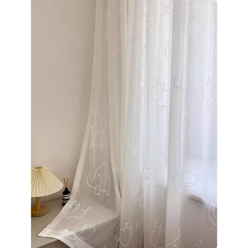 Voilage blanc filtrant la lumière avec passe-tringle, 96