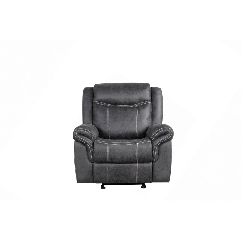Fauteuil inclinable souple, fauteuil oscillant électrique en microfibre poli gris foncé