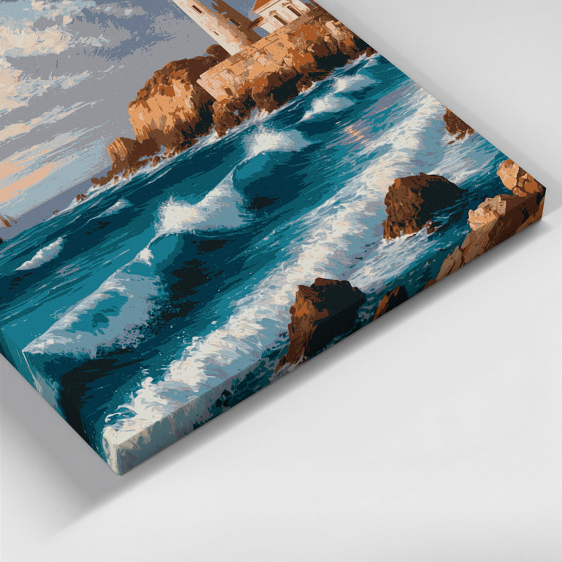 Nautical Mediterranean maritime Grey Canvas Wall Art, 16" H x 16" W
