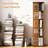 60" H x 13" W 5-Tier Bamboo Rotating Bookshelf, 360° Revolving Bookcase With Shelves, Corner Freestanding Storage Shelf-2028137488