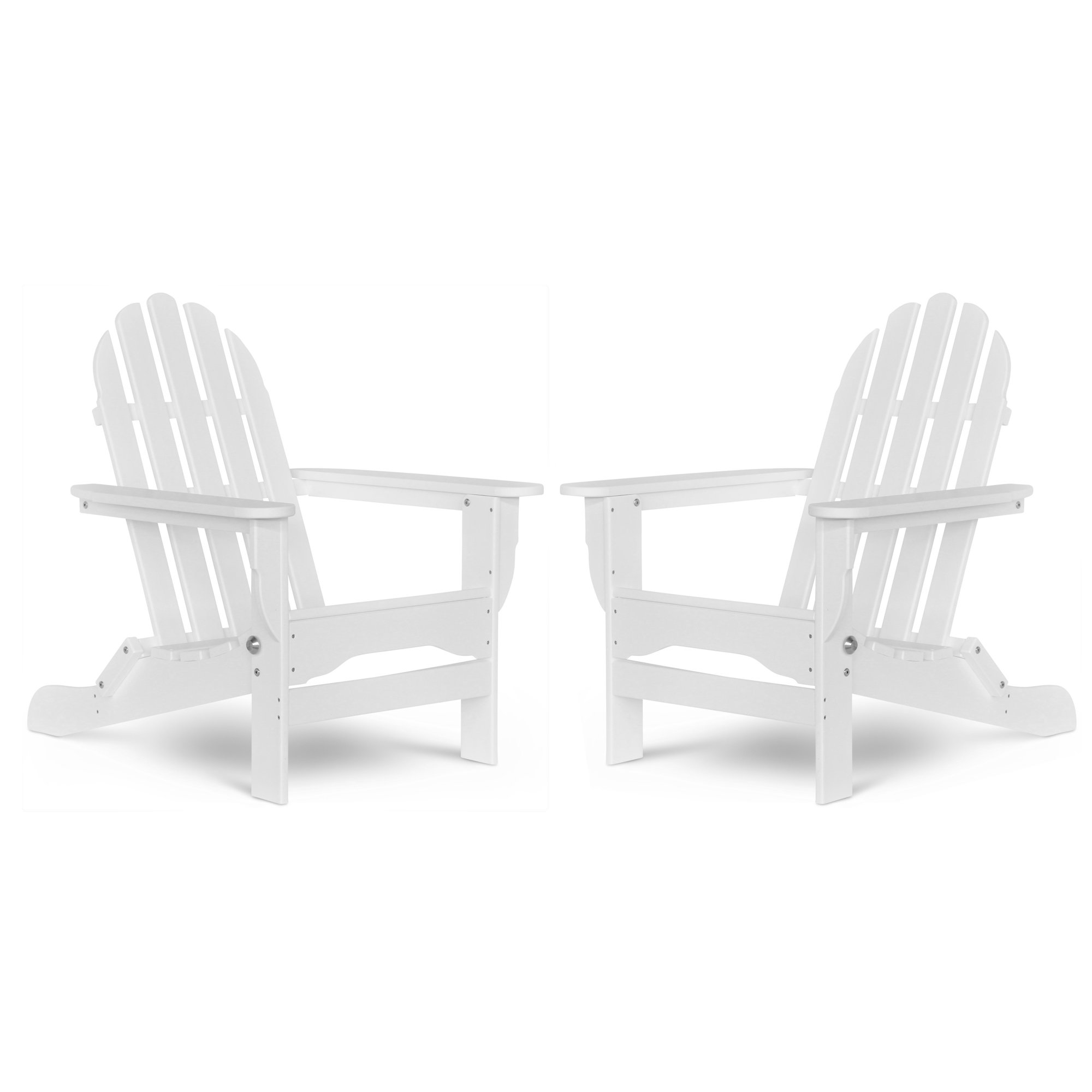 Leighton Foldable Outdoor Adirondack Set, White