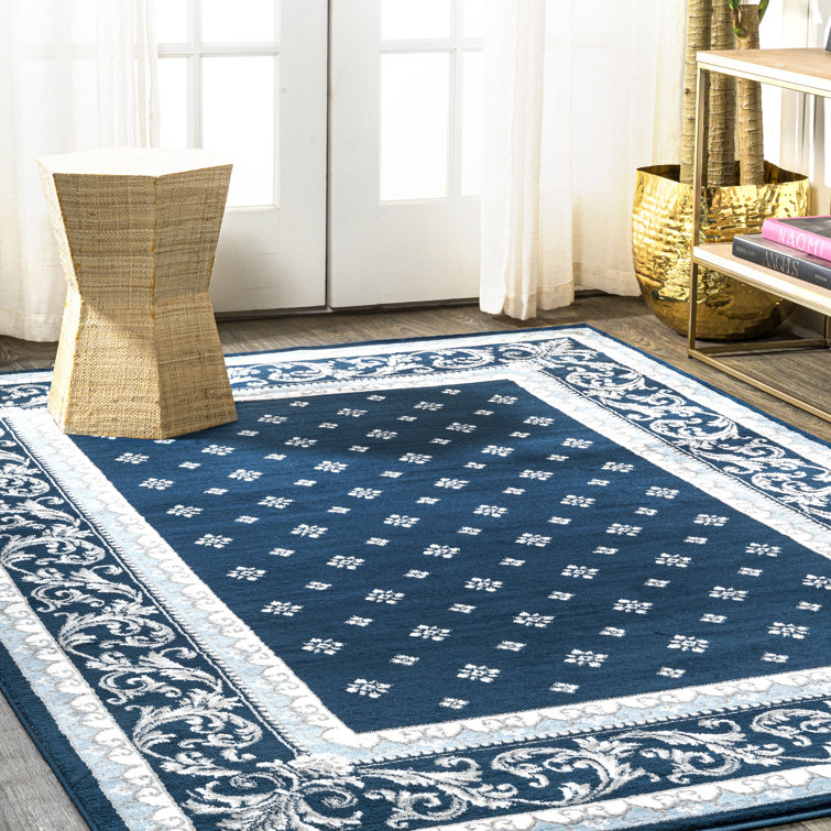 Reilly French Border Navy/Blue Rug