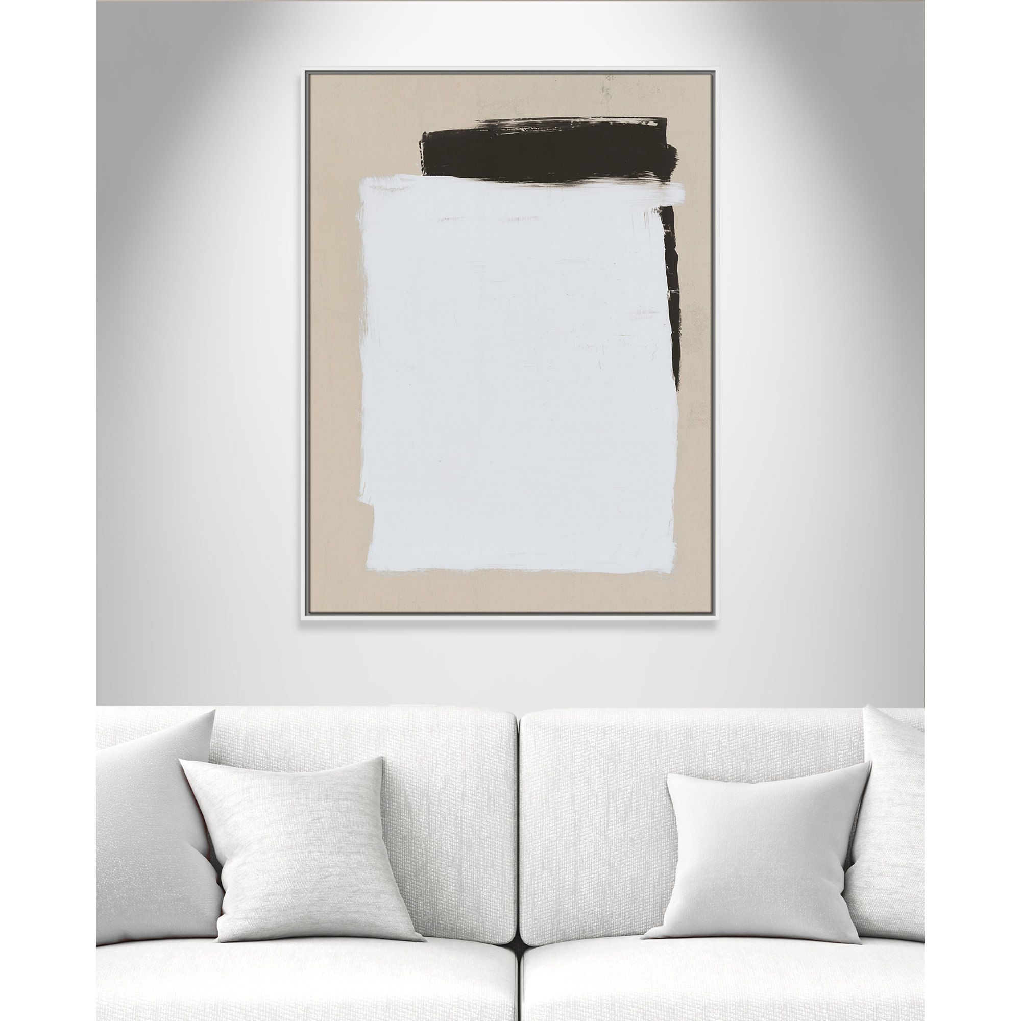 Two Mirrors, White, Framed Canvas, 41.5" H x 31.5" W